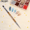 Double Head Nail Brush Crystal Handle 7mm Liner Brush For Nails UV Gel Brushes Flat Drawing Painting Pen Gel Polish For Manicure 3