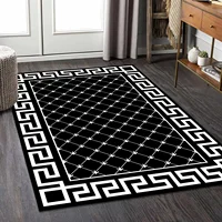 Luxury Carpet for Living Room Modern Black White Geometric Non-slip Lounge Soft Rugs Decoration Home Bedroom Floor Door Mat 2