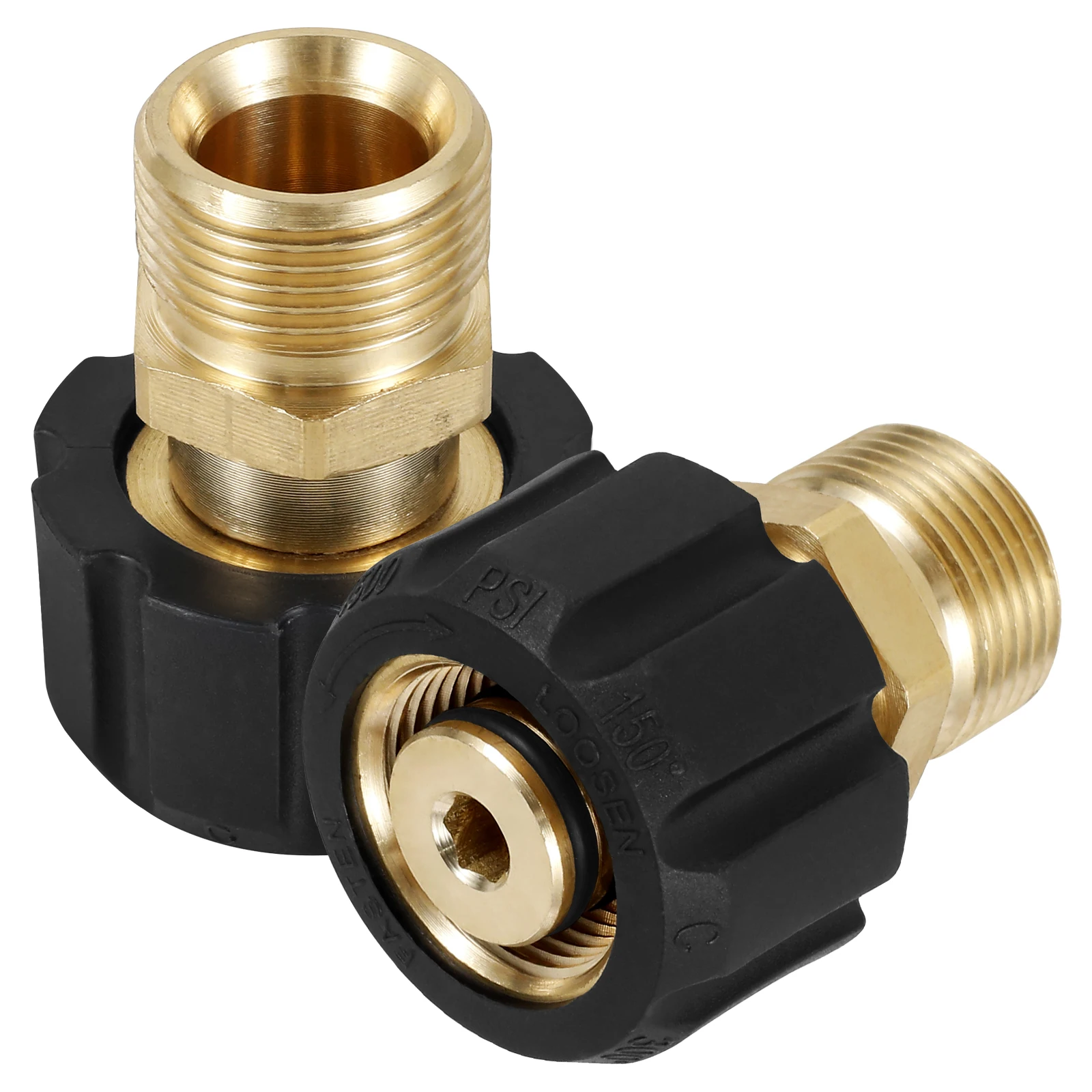 

2Pcs Pressure Washer Hose Adapter Brass M22 15mm Female to M22 14mm Male Connect Fitting 5000PSI Sturdy Metal Pressure Washer