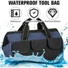 Tool Bag for Men, Heavy Duty Tool Bag Wide Mouth Tool Tote for Various Tools, Electrician Mechanic (Blue, Red, Yellow, 13 Inch) 4