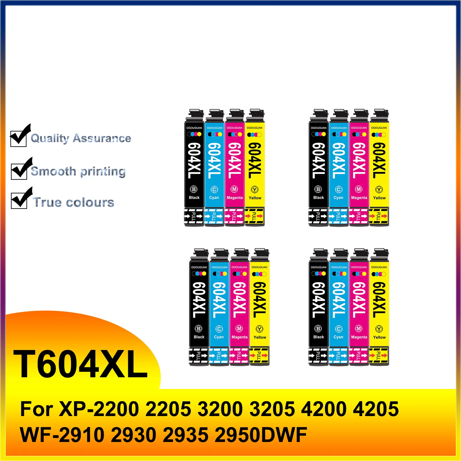 

16Pack T604 604 604XL T604XL Ink Cartridge Compatible For Epson XP-2200 2205 3200 3205 4200 4205 WF-2910 2930 2935 2950DWF
