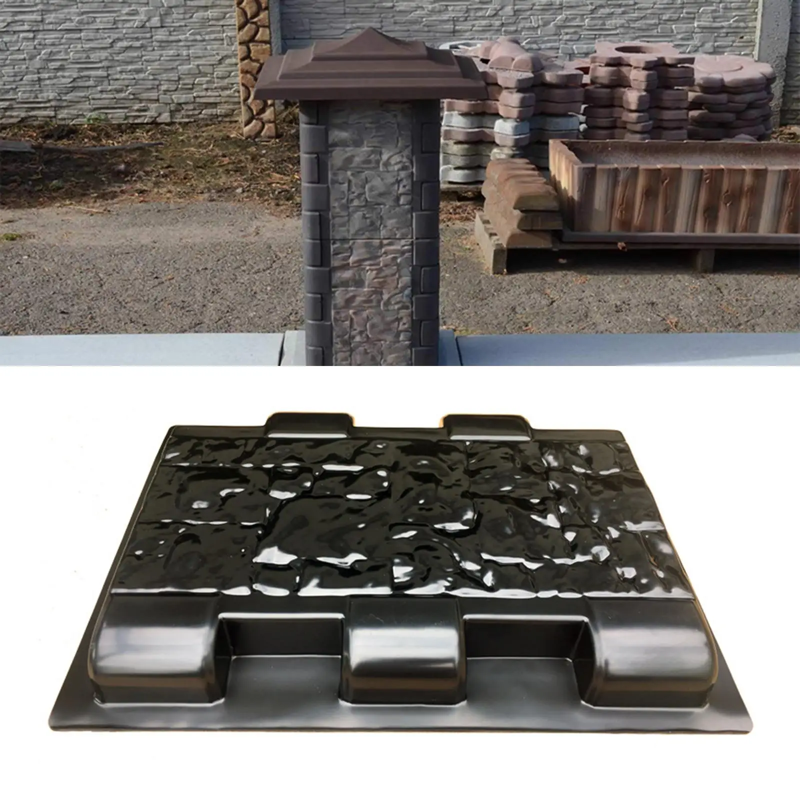 Fence Pillar Paving , Plastic Concrete Stepping Paver Brick Landscape