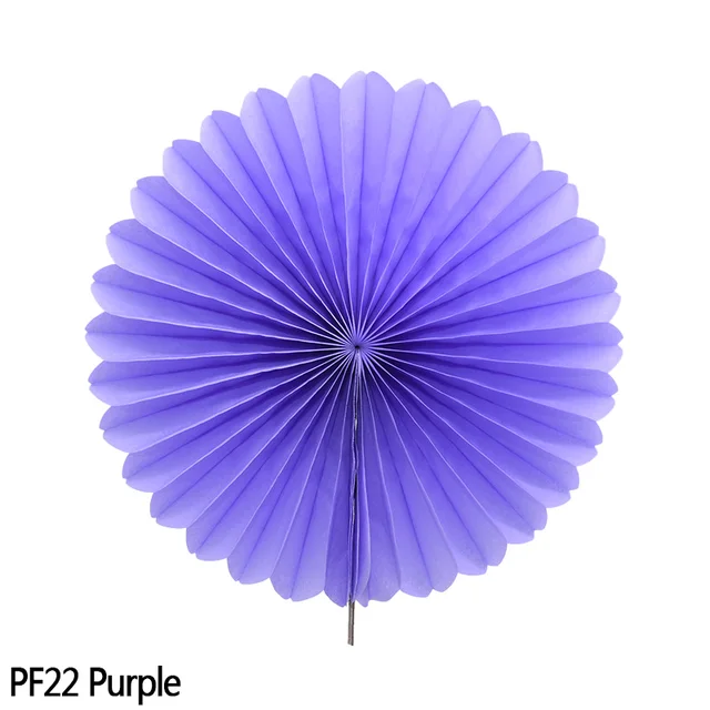 5pcs 10-30cm Color Tissue Paper Cut-Out Paper Fans Pinwheels Hanging Flower Paper Crafts for Wedding Party Birthday Decor Suppli PF22-Lavender