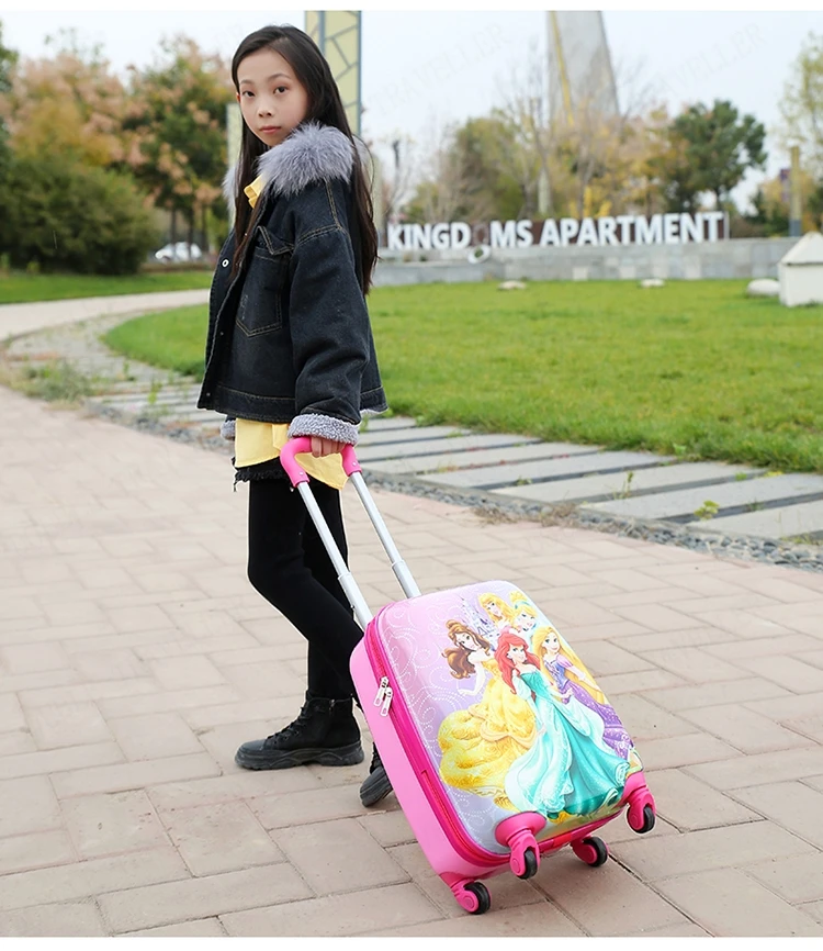 18 Inch Disney Travel Suitcase With Wheels Cartoon Luggage Travel Bags For Children