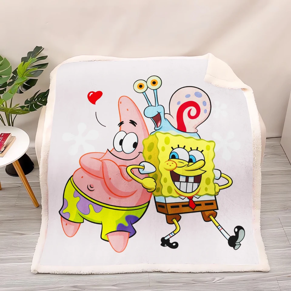 SpongeBob Patrick Anime Blanket Microfiber Fabric Plush Blankets