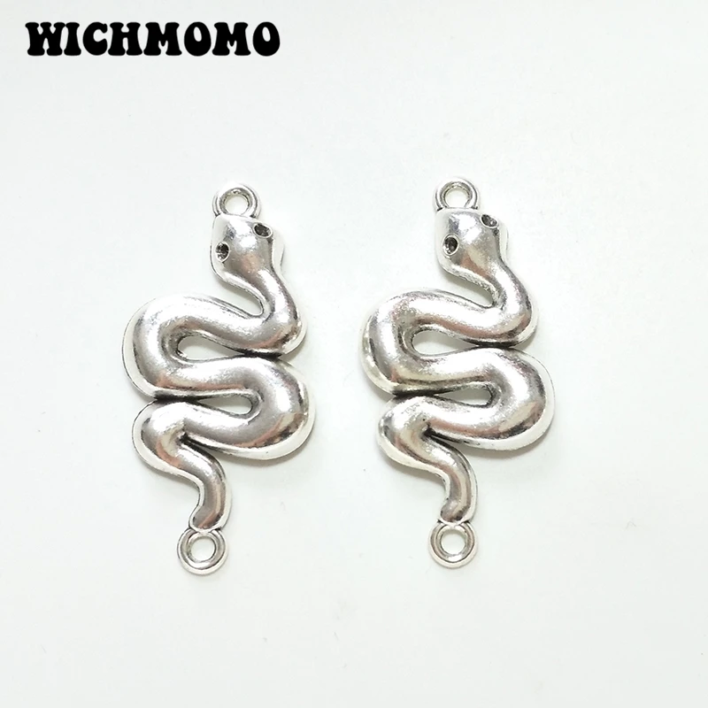 

2023 New Fashion 52*26MM 2pieces Retro Zinc Alloy Snake Shape Loop Linker for DIY Necklace earrings Connectors Charms