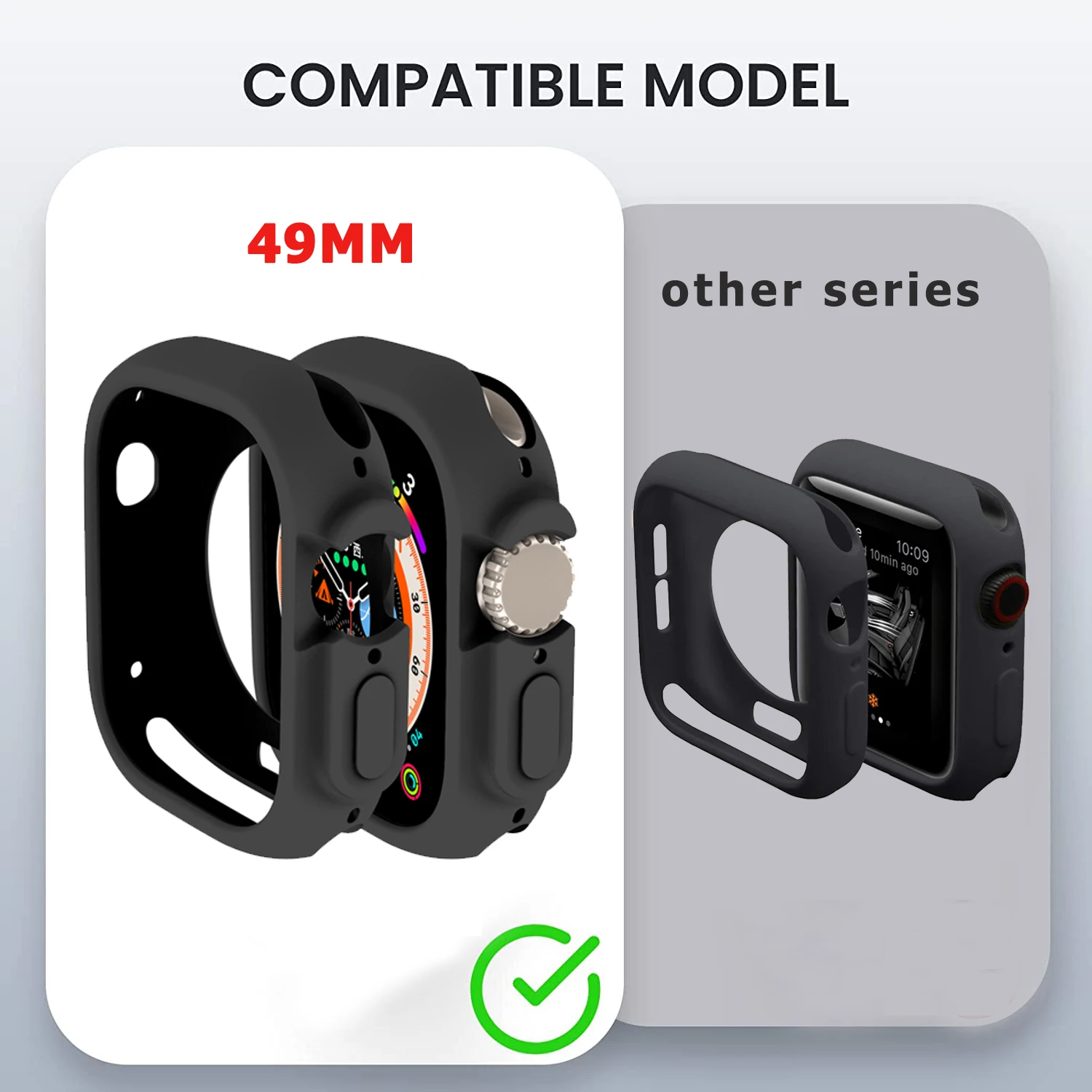 Candy-Colored TPU Protective Bumper for Smartwatch 49mm - Vibrant Accessories Collection