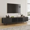 Black Long TV Stand for 85 Inch TV,95'' Solid Wood Media Console with Doors, Entertainment Center for Living Room & Bedroom 1