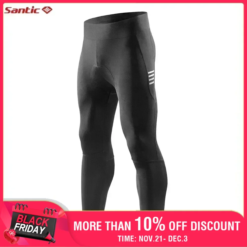 Santic Men's Cycling Pants Summer Outdoor Biking Breathable Tights Windproof Reflective MTB Long Pants Sport Trousers Asain Size cycling pants