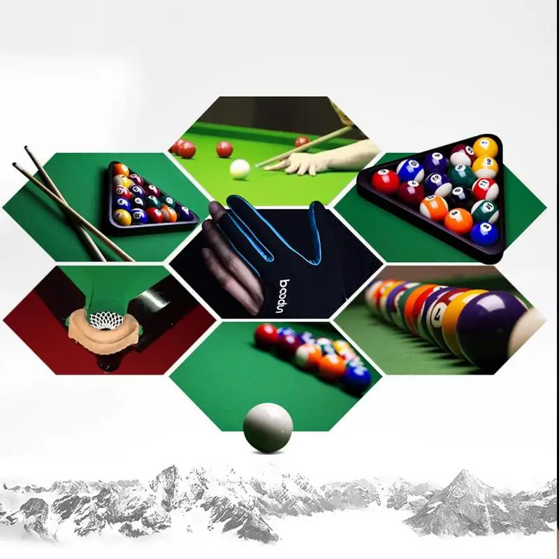 Predator Pool Gloves Batting Gloves Ultra Silky Breathable Anti Slip Elastic 3 Finger Double Stitched Billiard Left