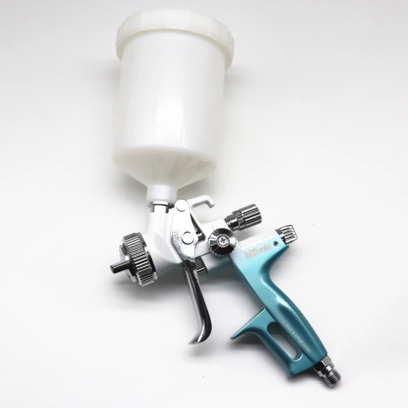 Spray Gun Nozzle 1.3 And1.8mm With 400CC Mix Tank And Adpater Car Paint Gun Varnish Paint Sprayer HVLP 4000B Air Spray Gun 5