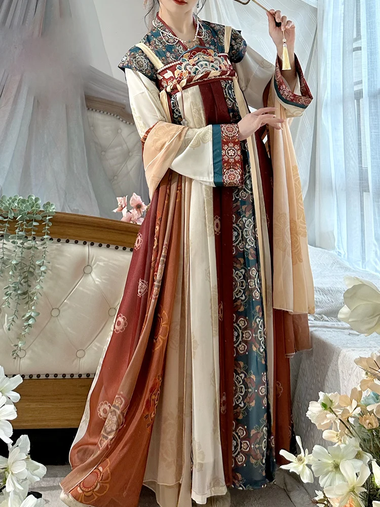 Hanfu Dress Women Chinese Tang Dynasty Costumes Ancient Hanfu Traditional Embroidery Dress Fairy For Spring And Summer