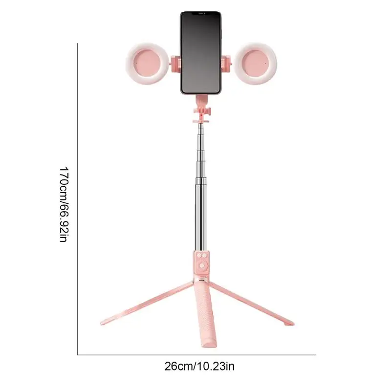 Selfie Stick Tripod With Light 67Inch Height Portable Wireless Remote Phone Tripod For Travel Cell Phone Holder Travel phone tripod,selfie stick