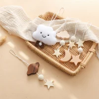 Baby Wooden Gym Frame Splint Triangle Newborn Activity Gym Frame Star Cloud Hanging Pendant Rattle Toys For Baby Montessori Toys 2