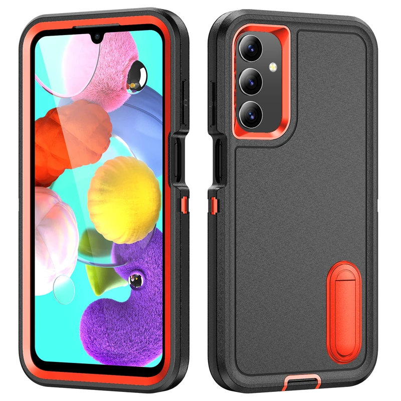 Heavy Armor Shockproof Phone Case with Hard Plastic Frame and Soft TPU Back Cover
