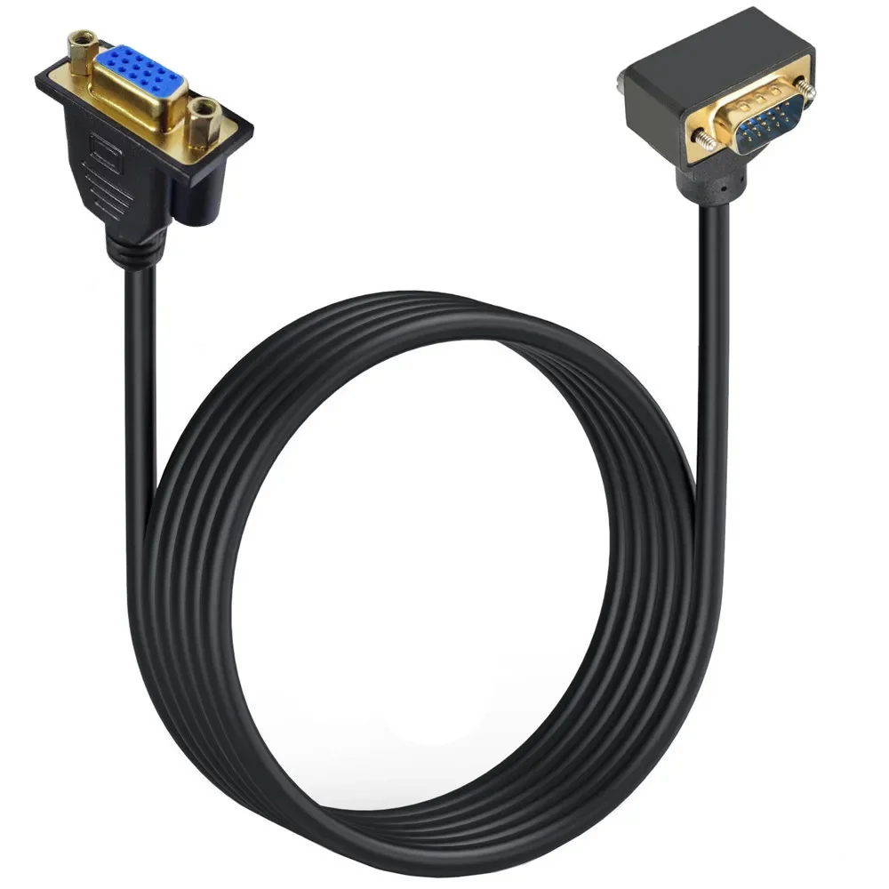 Cavo Vga Da 90 Gradi Placcato Oro, Cavo Vga Maschio A Vga Femmina Cavo Monitor Per Computer Full Hd 1080P 0.5M 1M 1.5M