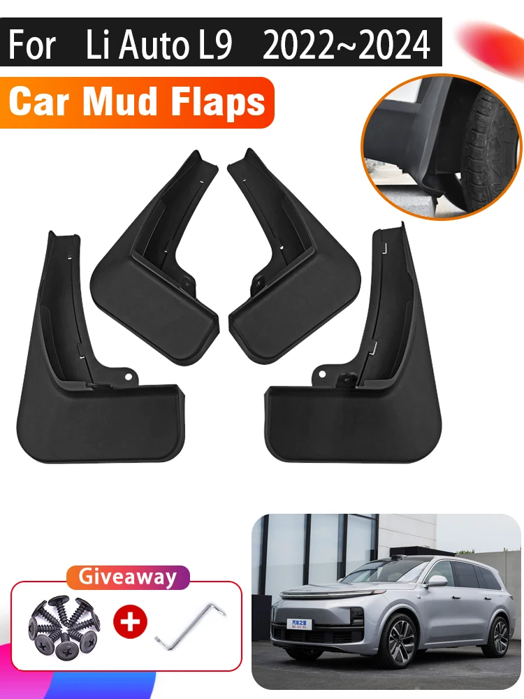 

Car Mudguards For Li Auto L9 Lixiang L9 2022 2023 2024 4X Car Anti-splash Mud Flaps Splash Guard Front Rear Fenders Accessories