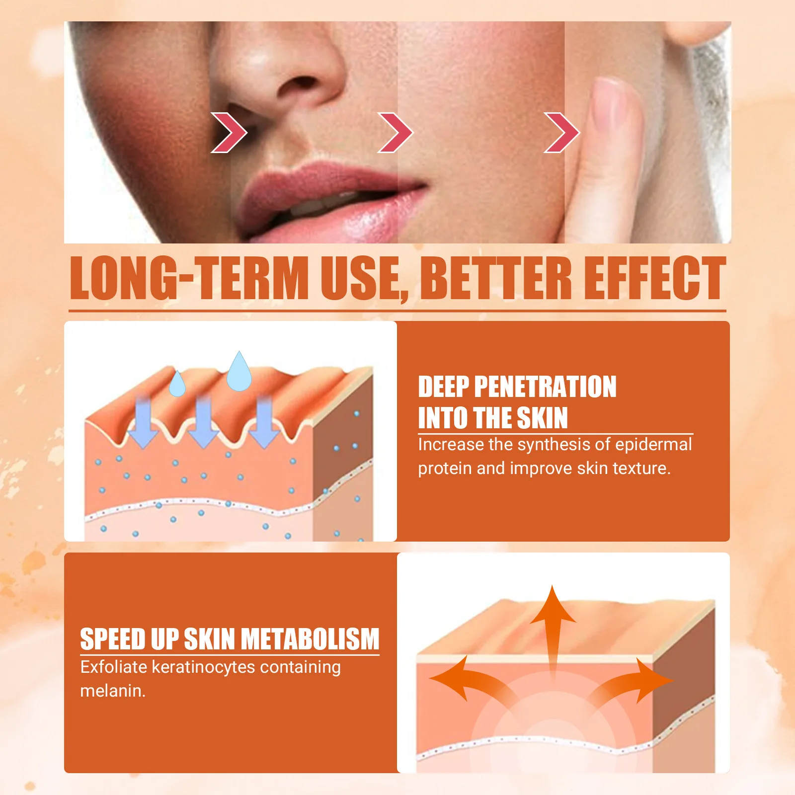 Siero viso sbiancante per lentiggini alla vitamina C Rimuovi le macchie scure Dissolvenza Melasma Anti-età Illumina Tonico idratante all'essenza_voghion.com
