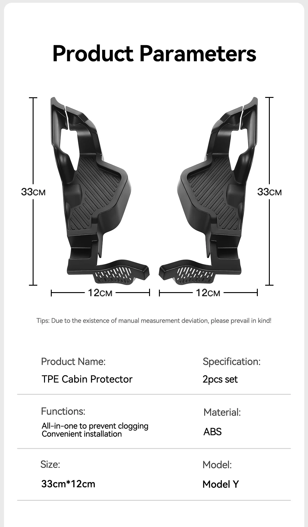 for Tesla Mode 3 Y Highland 2021-2024 front cabin anti-blocking cover water chan