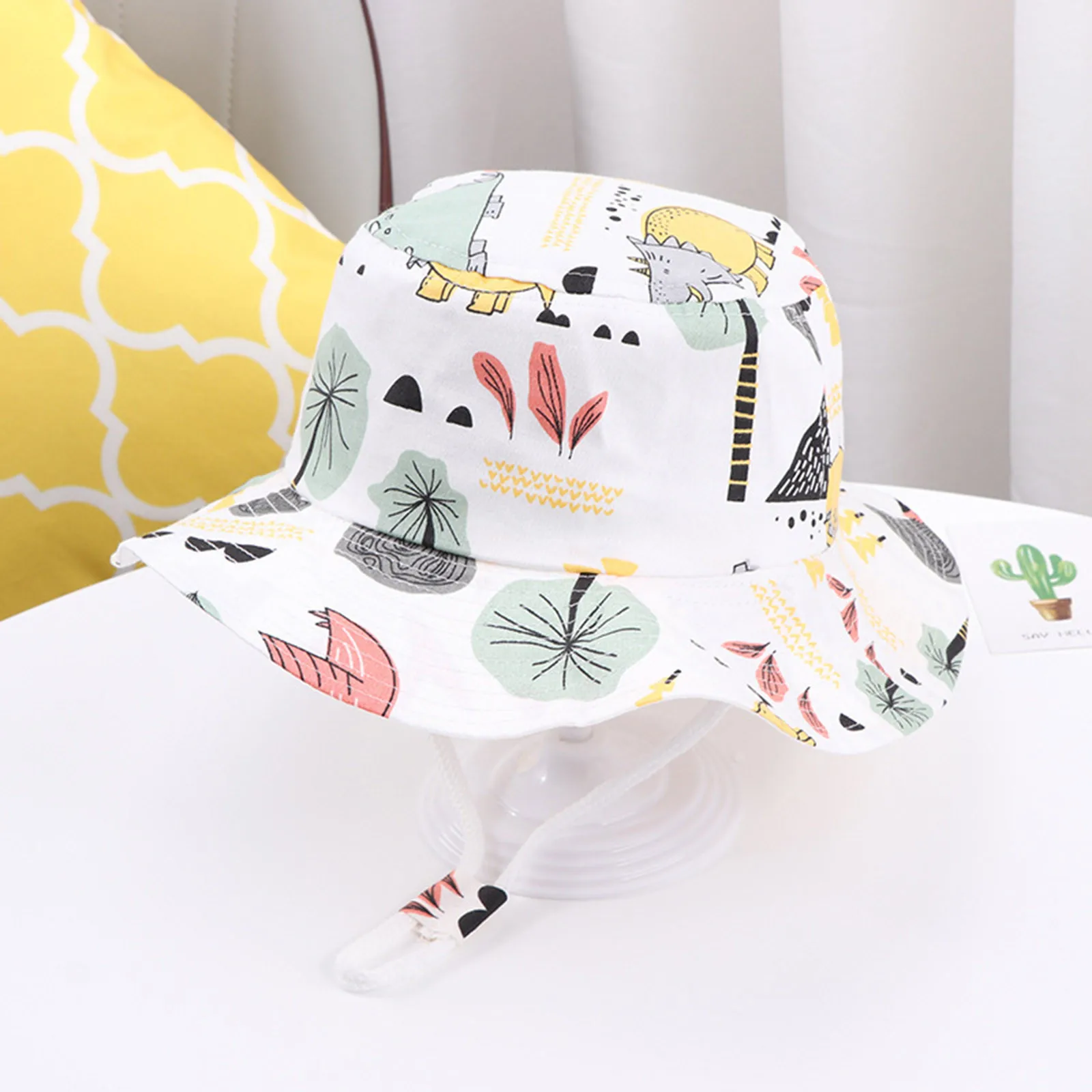 Kids Adjustable Chin Strap Sun Protection Hats Summer Spring Sun Hat Cute Cartoon Outdoor Beach Bucket Cap Kid Policeman Hat