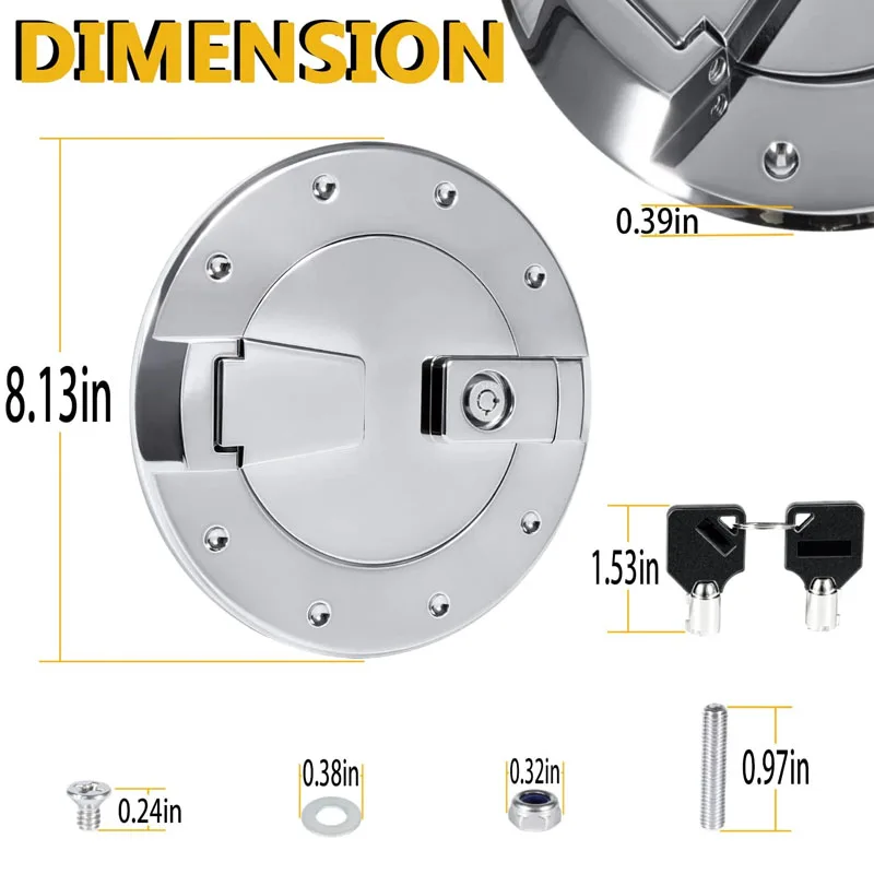 Locking Fuel Door Compatible with 2003-2009 Hummer H2 SUV SUT