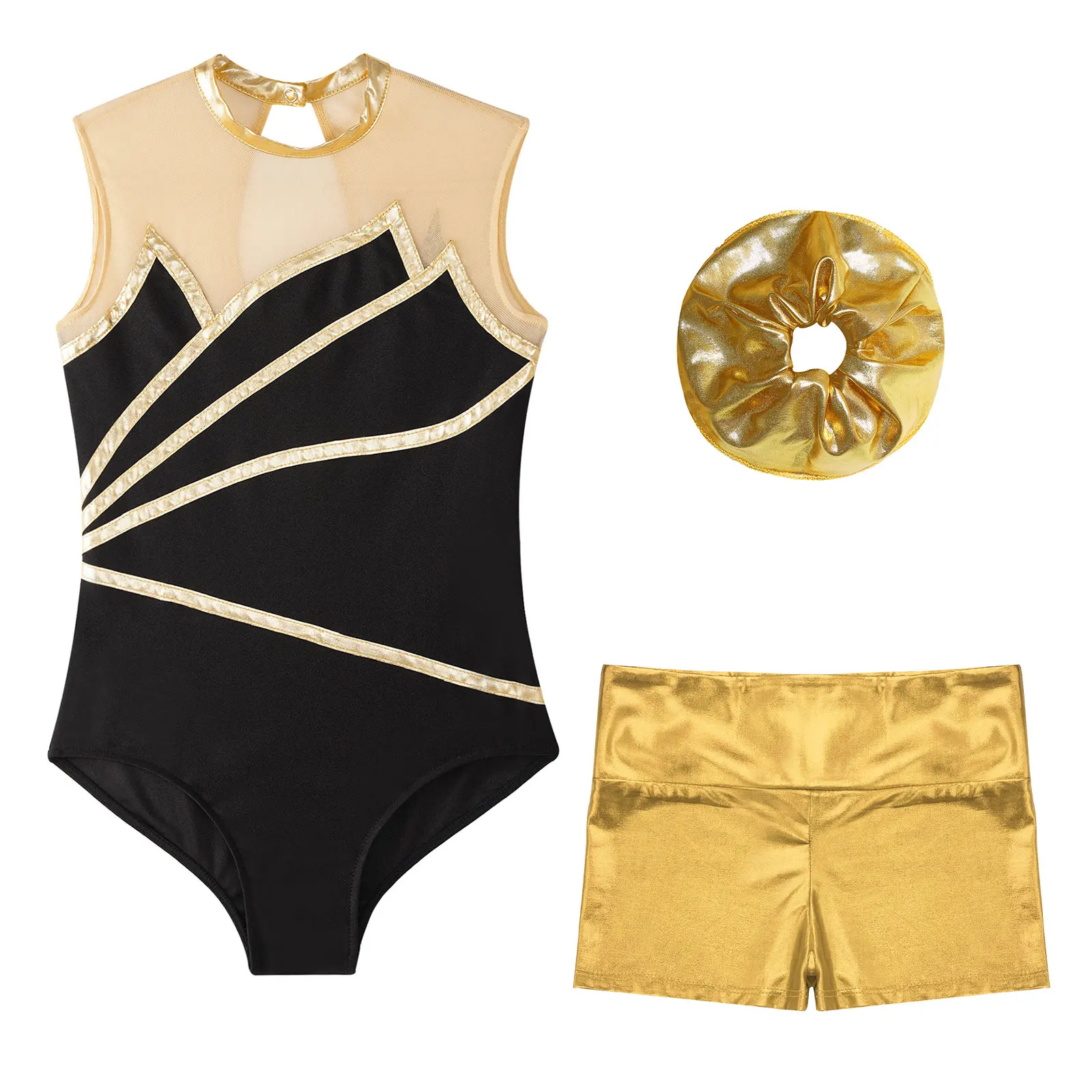 Body Ginnastica Bambino Senza Maniche Con Pantaloncini - Leotard Danza Classica In Poliestere Elastan - Foto 5