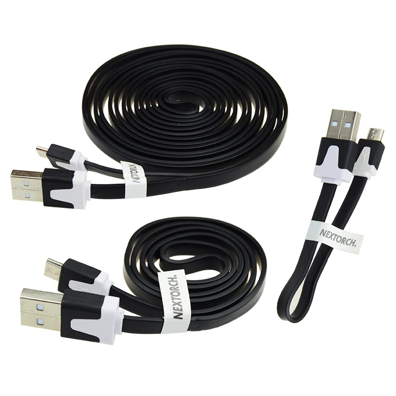 Nextorch Utc Flat Line Micro Usb Sync Cavo Di Alimentazione Per Torcia Elettrica 6 Pollici-8 Piedi