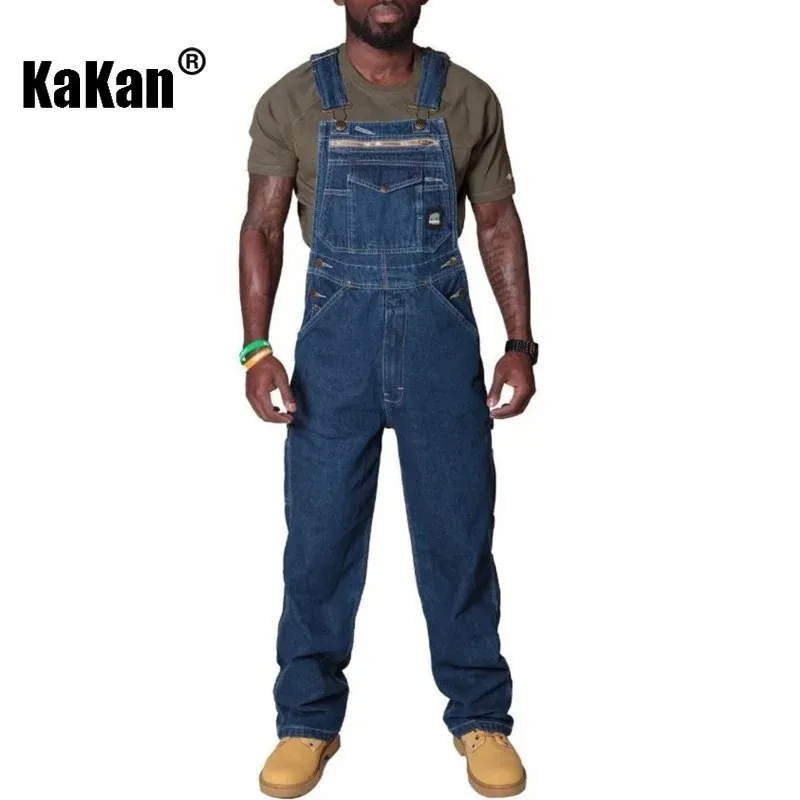 KakanNewEuropeanandAmericanMensShoulderStrapJeansMens