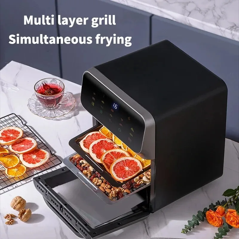 10L Electric Visual Air Fryers Oil-free Automatic Household Kitchen Multifunction Bread Cake Meet Food Baking Oven Deep Fryer 2