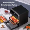 10L Electric Visual Air Fryers Oil-free Automatic Household Kitchen Multifunction Bread Cake Meet Food Baking Oven Deep Fryer 2