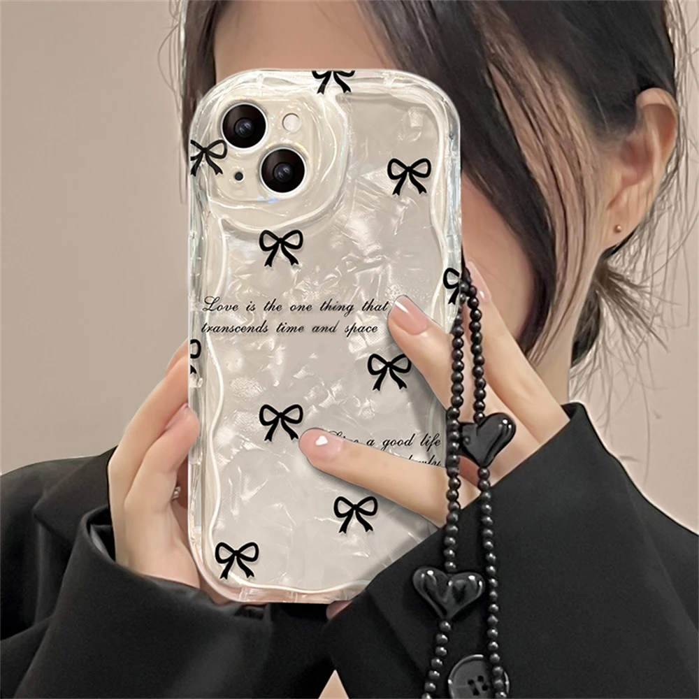 【韓国 BLUE PERCENT】Two Ribbon iPhone case + Strap set Amazon.com: Kawaii Design for iphone 14 Case with Cute Teddy