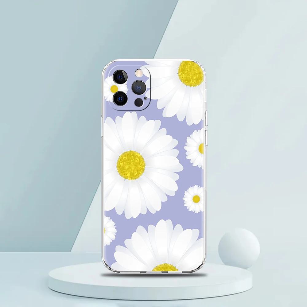 Fashion Fresh Little Daisy Flower Transparent Phone Case