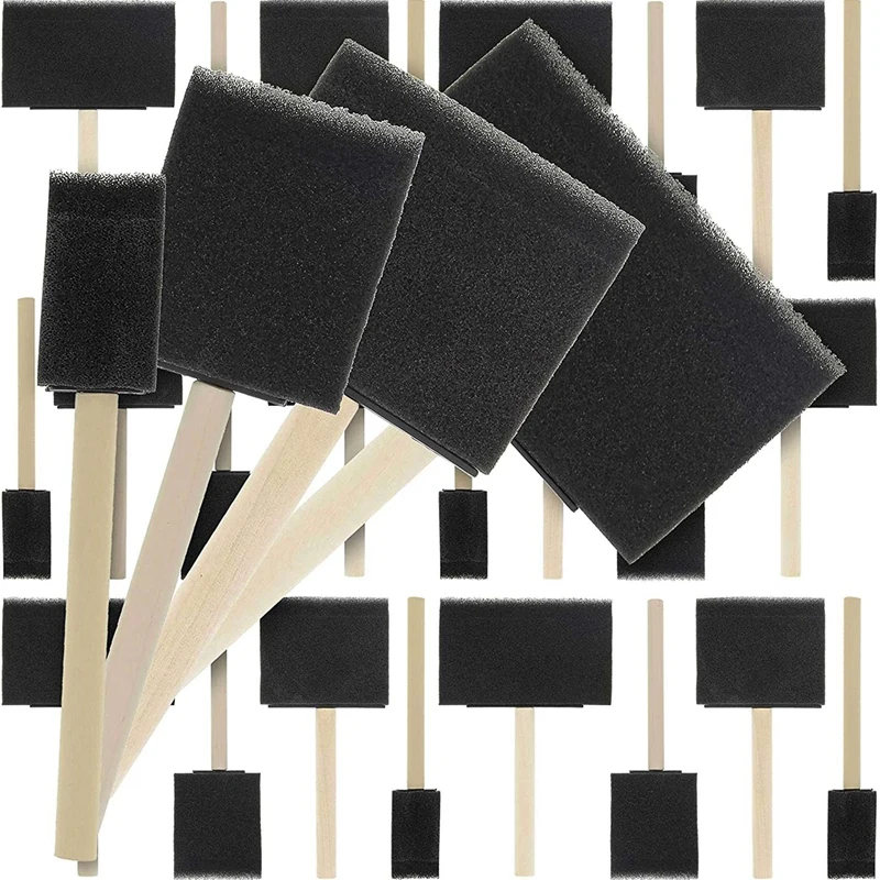 20PCS Foam Brush With Sponge Wood Handle, Lightweight And Durable, Very Suitable For Acrylic, Stains, Varnishes, Crafts air brush paint