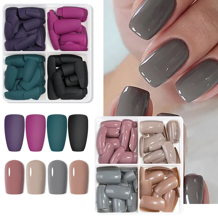 96Pcs Solid Color Matte Nails - Full Cover