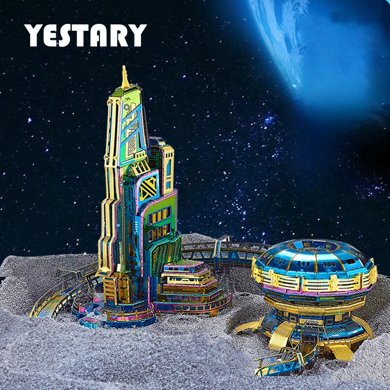 

YESTARY 3D Metal Puzzle Space Series Building Kits Satellite Rocket Lunar Probe Models Assembling Toys For Adult Childrens Gifts