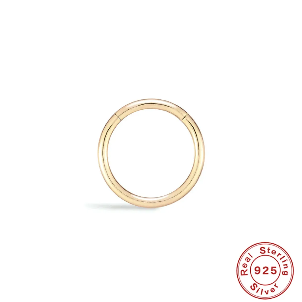LENNIK Real 925 Sterling Silver 6/7/8/9mm Wire Diameter Small Hoop Earrings for Women Trendy Fine Jewelry Geometric Accessories 6
