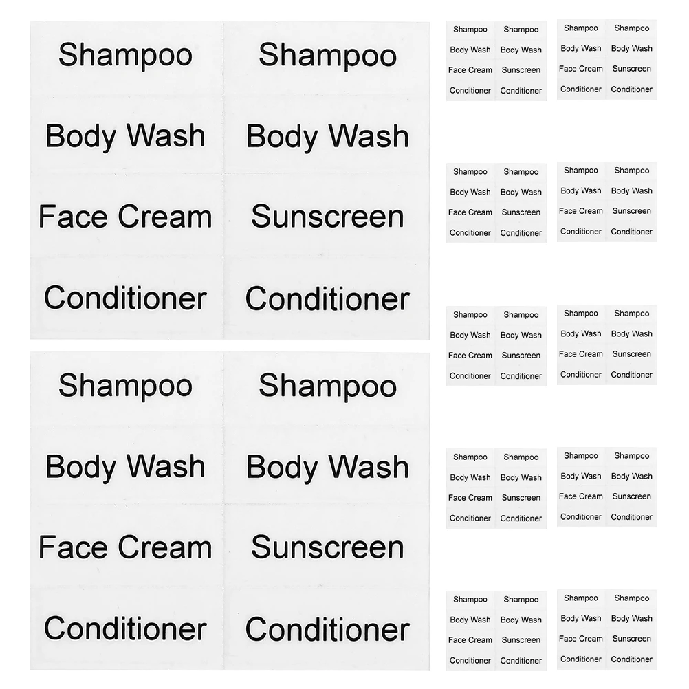 12Pcs Self Adhesive Bathroom Labels Stickers Toiletries Tags Shower Gel Shampoo Skincare Bottle Labels Universal