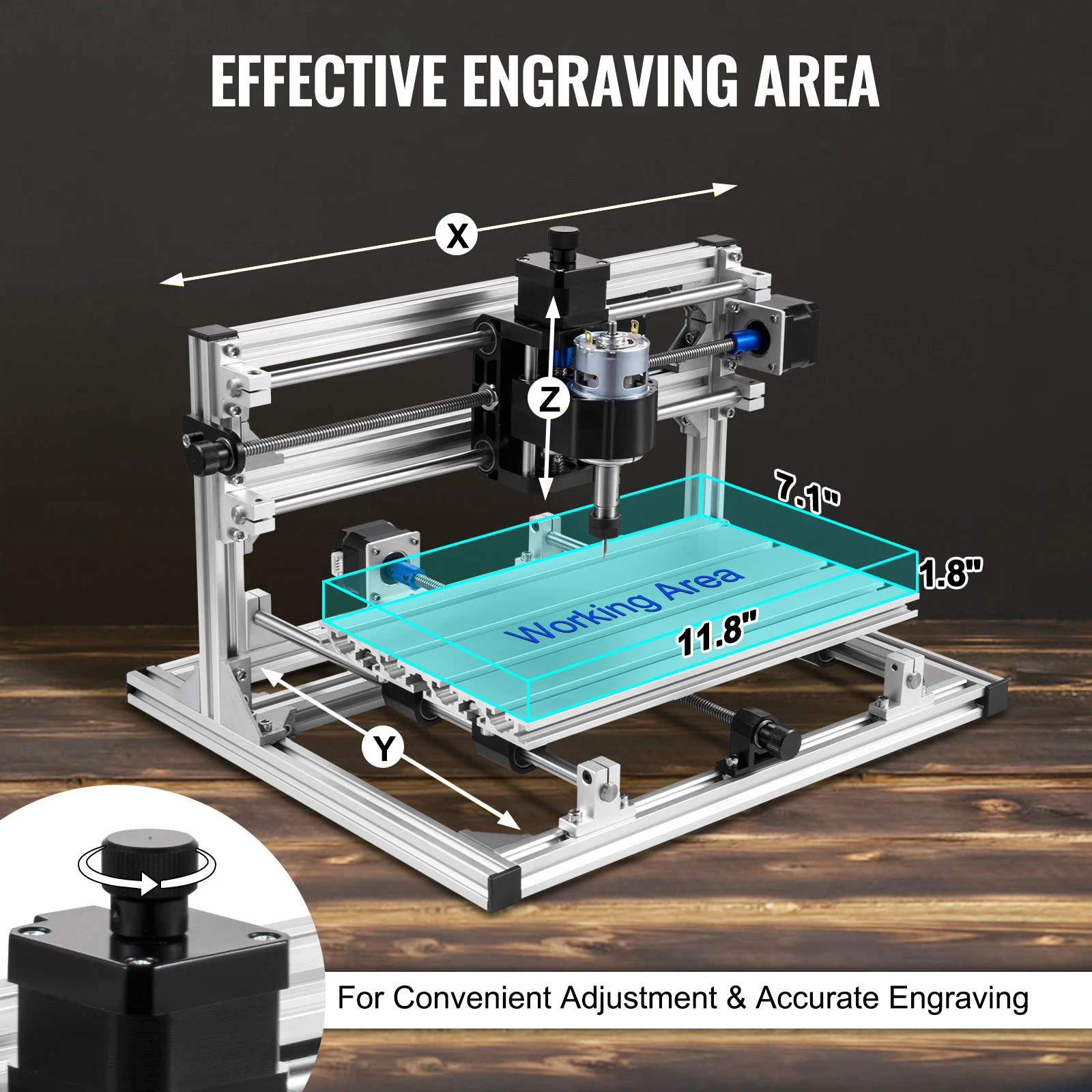 VEVOR CNC 3018 Router Kit GRBL Control 3 Axis Milling Engraving Machine 500mW Laser Head For Plastic Acrylic PVC Wood Carving Laser Engraving Machine Wood Router Machine CNC Engraving Machine Parts Wood Carving Tools