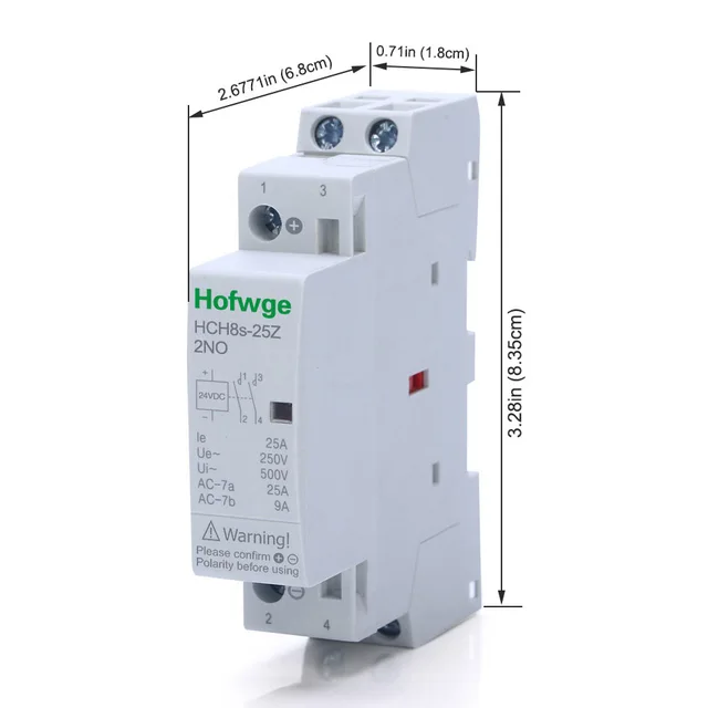 HCH8s-25A 2P DCコンタクタ DC24VコイルDC12V 220V 50/60Hz 2NO