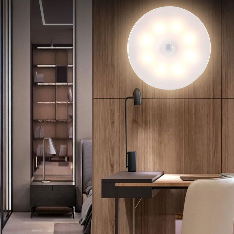

Led Charging Human Body Induction Small Night Light Intelligent Induction Light Bedroom Bedside Staircase Corridor Night Light