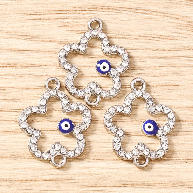 Tusember 10 Stück 17 x 22 mm Kristall-Blumen-Augen-Anhänger für DIY handgefertigte Ohrringe, Armbänder, Schmuckherstellung, Zubehör – Detail 13