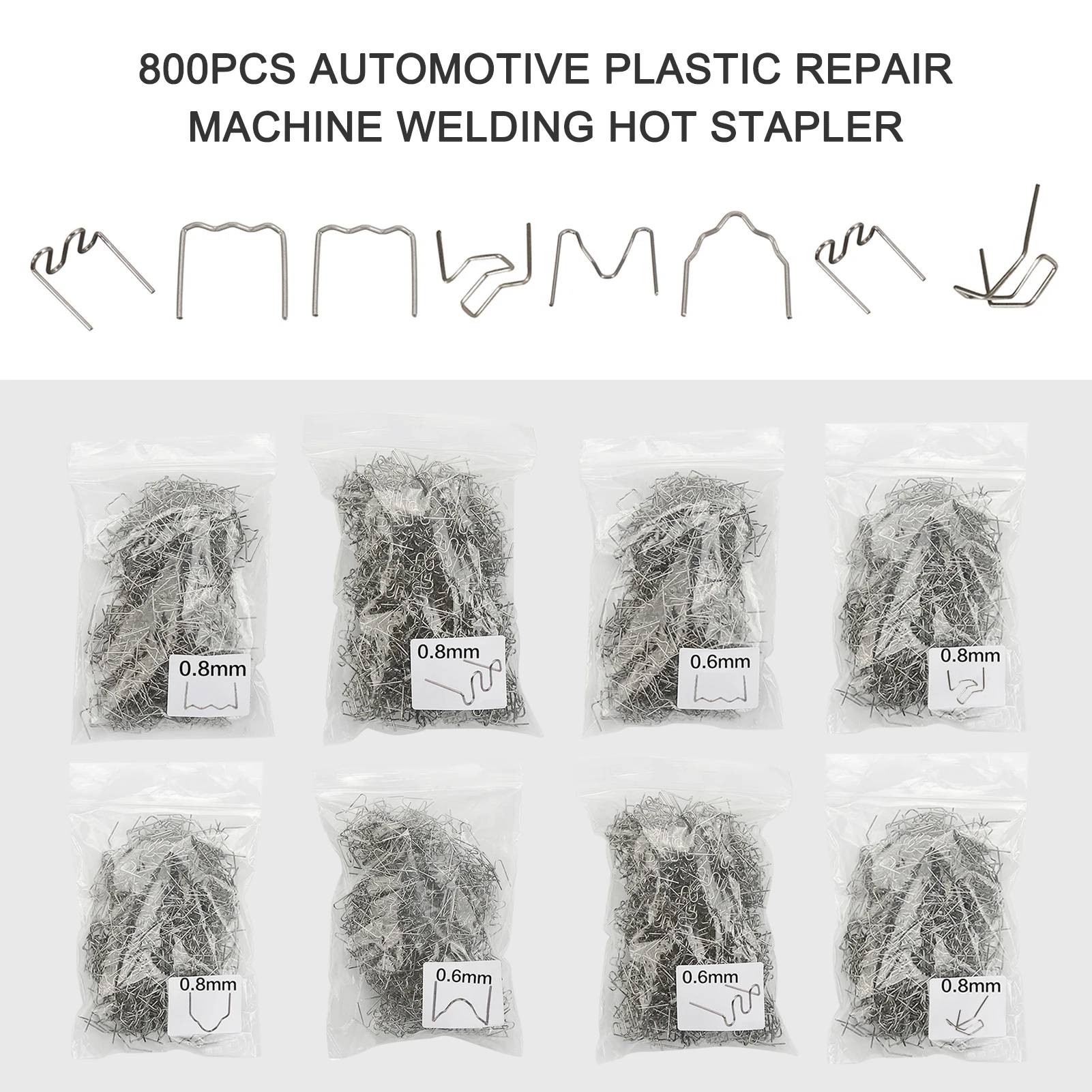  Auto Buero Kit de reparación de parachoques de coche de  plástico de 70 W con 4 tipos de grapas para reparación de plástico  agrietado, reparación de parachoques roto, grapas calientes 