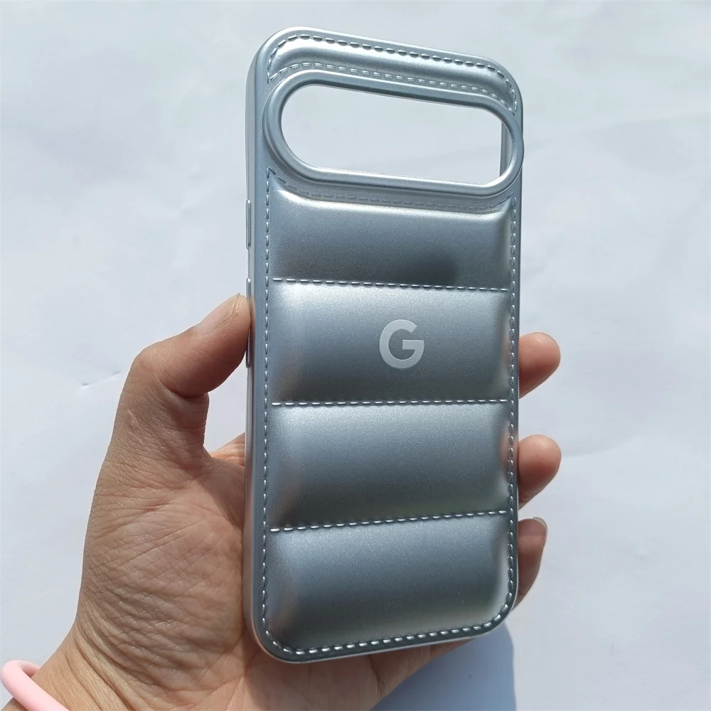 Luxury Silicone Down Jacket Phone Case - Fashionable Solid Color Back Cover