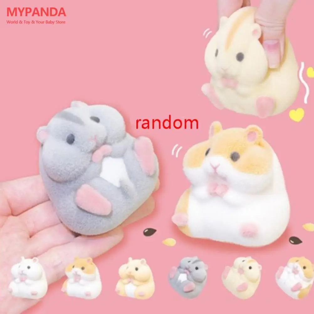 

1pc Capsule toys kawaii fatty milky hamster flocking plush dolls gashapon toys Hot sale