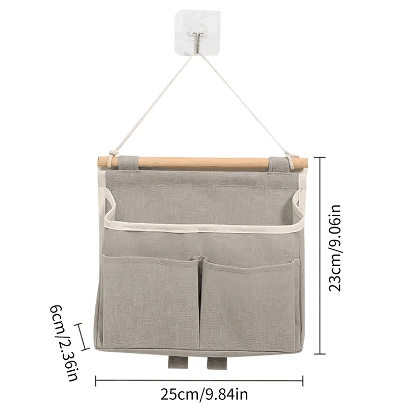 Hanging Storage Bag 3 Pocket One-layer Hanging Organizer for Dorm Living Room Bathroom Home Fabric Wall Closet Organizer 6