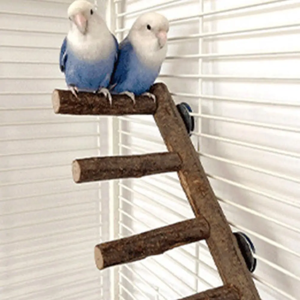 Parrot Bird Perch Bird Wooden Ladder Standing Climbing Chewing Toys For Small Medium Parrots