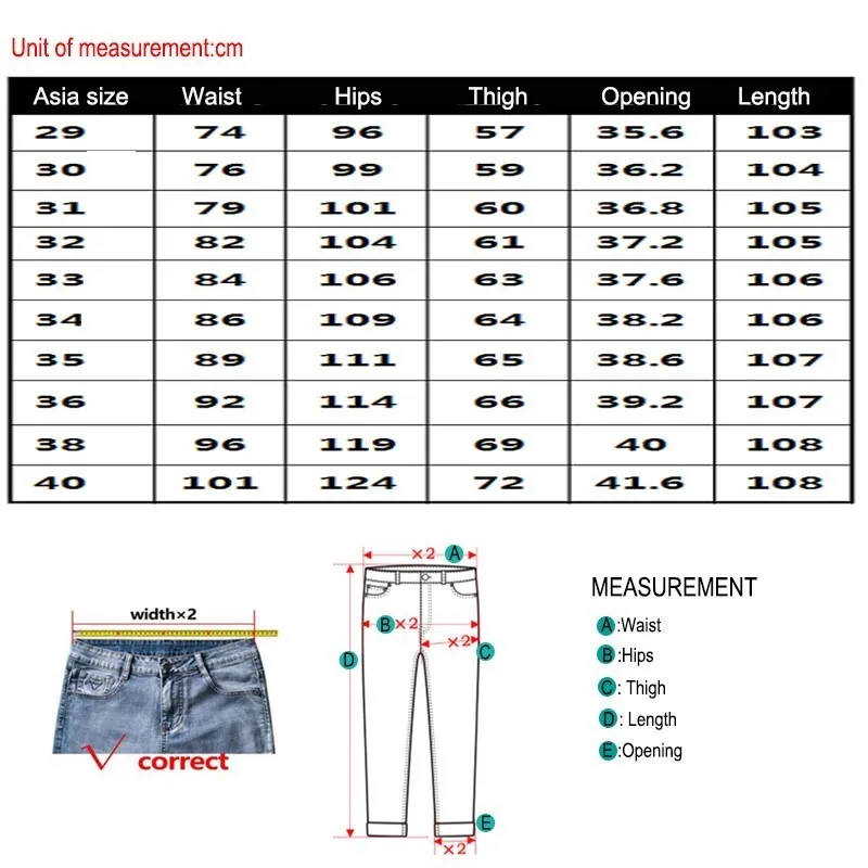 Men's Stretch Denim Jeans Thin New Business Casual Straight Pants Black Blue Trousers Daily Male Trousers Dropship Plus Size 6