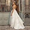 Charming Wedding Dresses A-Line Satin Bridal Gowns Spaghetti Straps Sexy Backless Robes Elegant Vestidos De Novia Customized 1