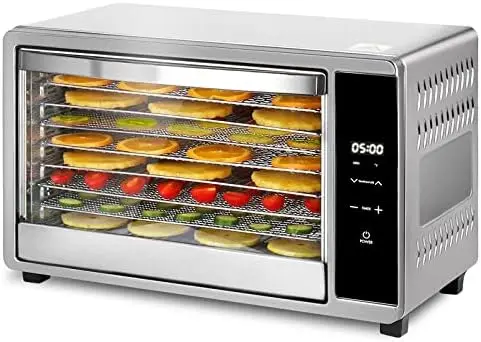 

Dehydrator 9 Stainless Steel Trays, Large Food Dehydrator Machine Usable Area up to 13.4ft², 650W Digital Touch Control Food Dr