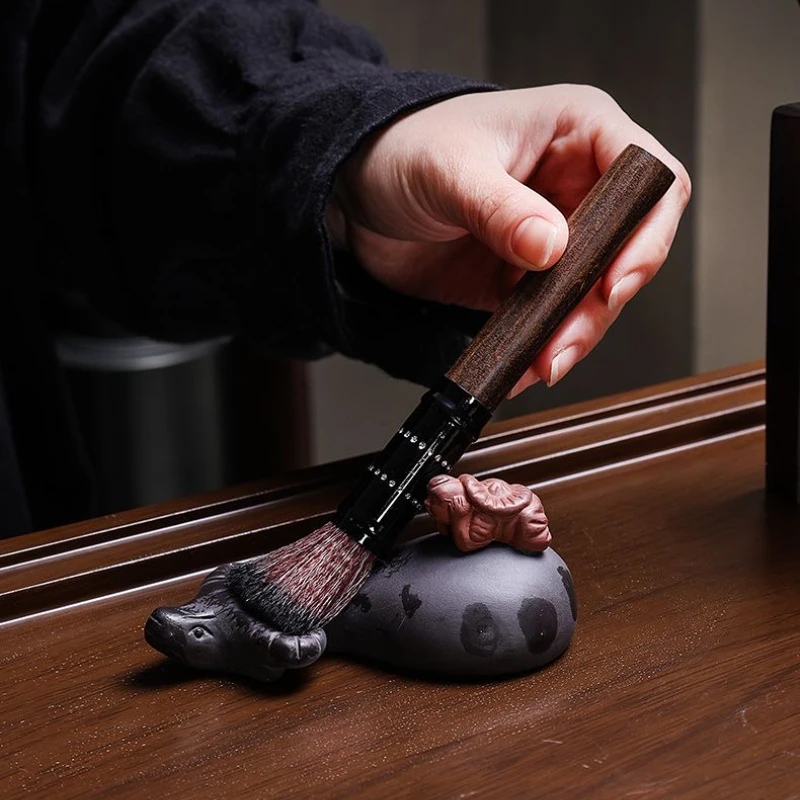 Tea Art Six Gentlemen Set Ebony Rosewood Tea Caddy Spoons Cups Forks Kung Fu Tools Accessories